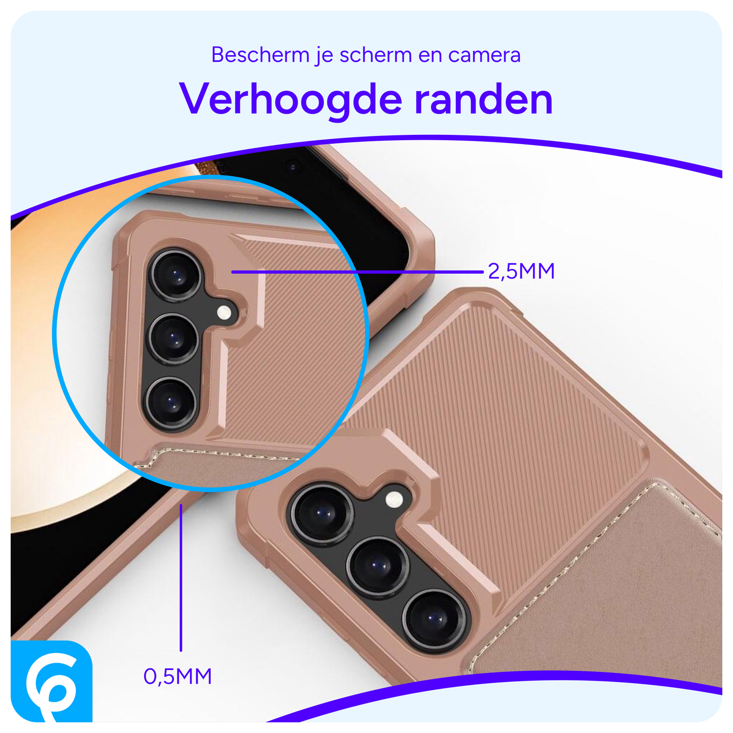Samsung Galaxy A55 3 in 1 Back Cover Portemonnee Hoesje Roze afbeelding 5