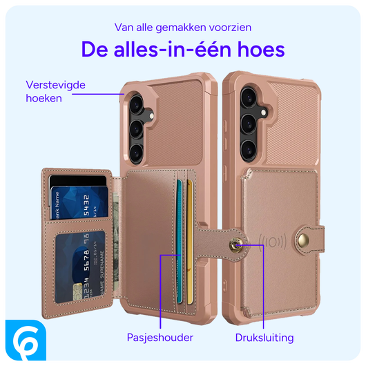 Samsung Galaxy A55 3 in 1 Back Cover Portemonnee Hoesje Roze afbeelding 3