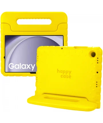 HappyCase Samsung Galaxy Tab A9 Kinder Tablethoes met Handvat Geel Hoesjes