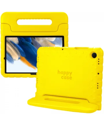HappyCase Samsung Galaxy Tab A8 Kinder Tablethoes met Handvat Geel Hoesjes