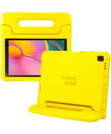 HappyCase Samsung Tab A 10.1 2019 Kinder Tablethoes met Handvat Geel Hoesjes