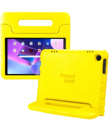 HappyCase Lenovo Tab M10 Gen 3 10.1 Kinder Tablethoes Handvat Geel Hoesjes