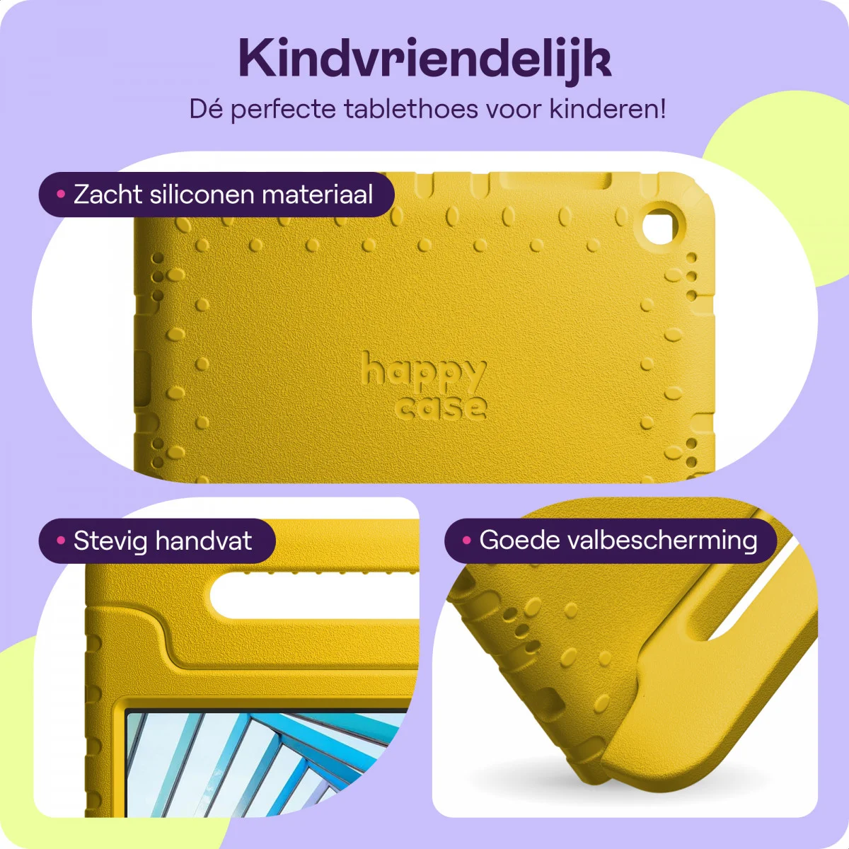 HappyCase Lenovo Tab M10 Gen 3 10.1 Kinder Tablethoes Handvat Geel afbeelding 4