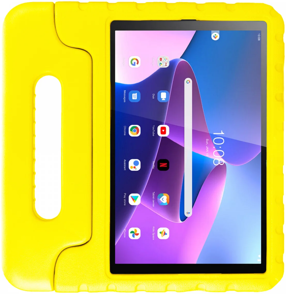 HappyCase Lenovo Tab M10 Gen 3 10.1 Kinder Tablethoes Handvat Geel afbeelding 2