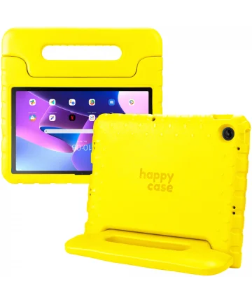 HappyCase Lenovo Tab M10 Plus Gen 3 Kinder Tablethoes met Handvat Geel Hoesjes