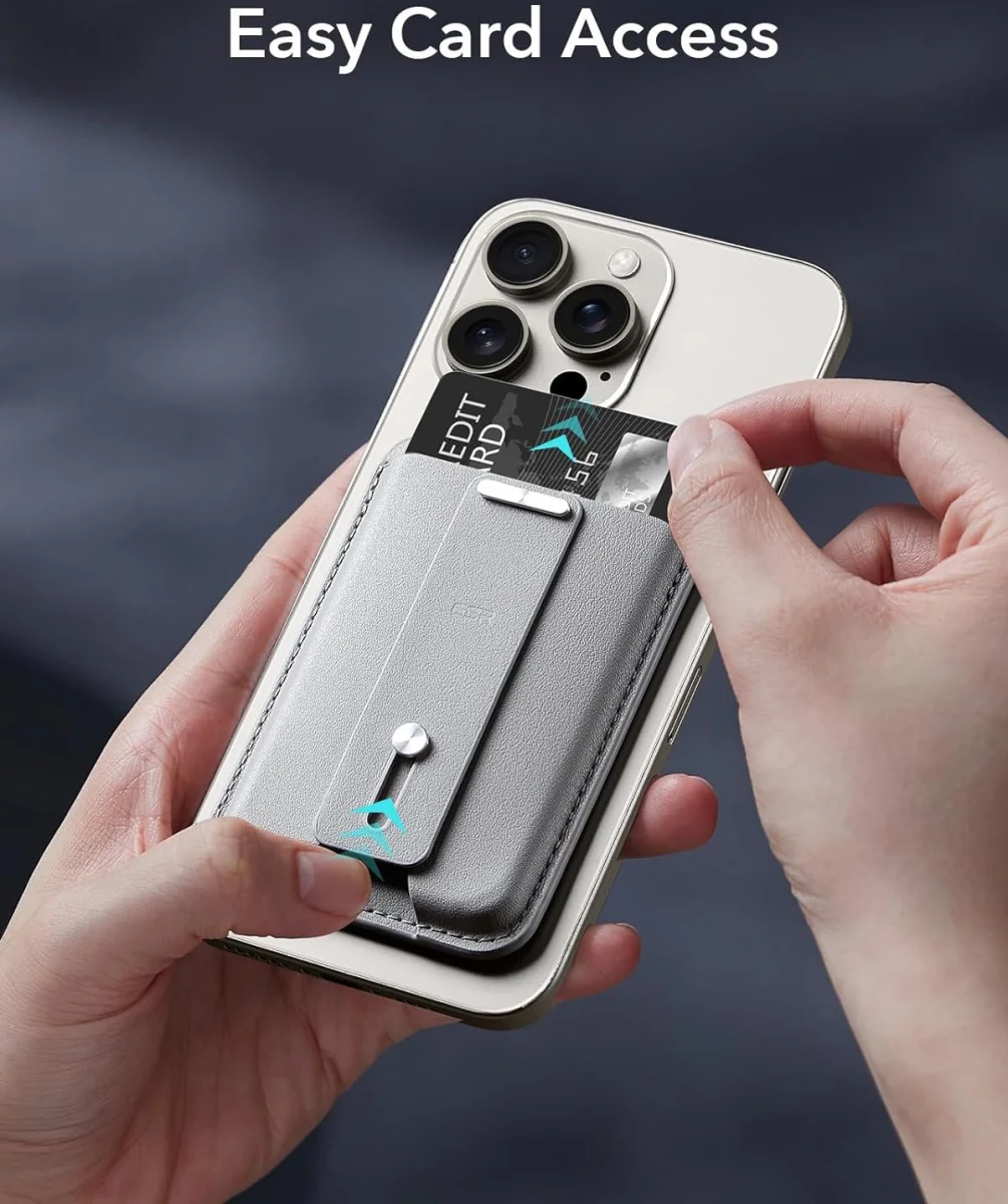 ESR HaloLock Vegan Leer MagSafe Kaarthouder Grijs afbeelding 5