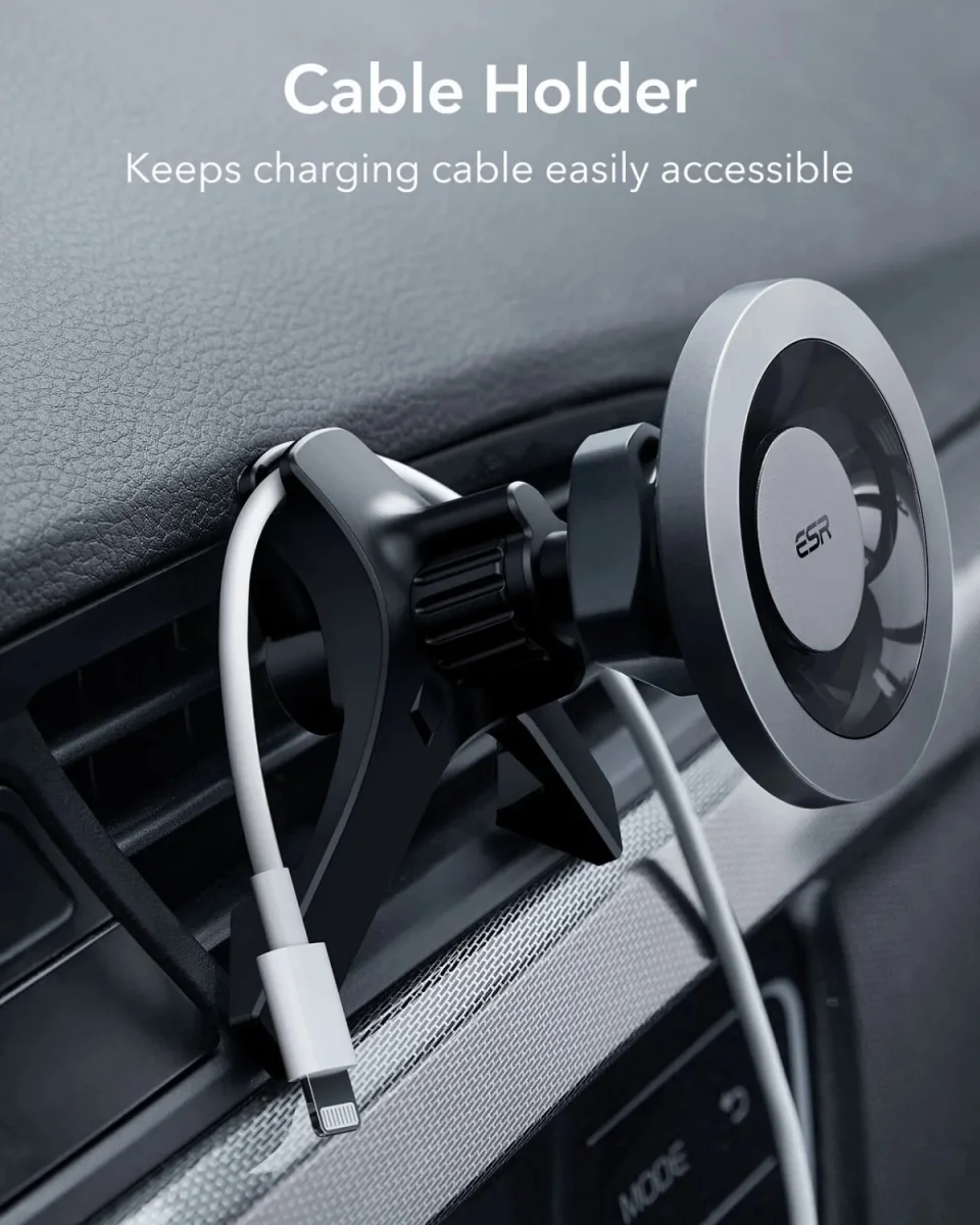 ESR HaloLock MagSafe Ventilatierooster Telefoonhouder Auto Zwart afbeelding 6