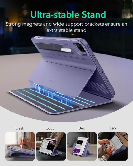 ESR Shift Apple iPad Pro 11 (2024) Hoes Book Case Sleep/Wake Paars afbeelding 2