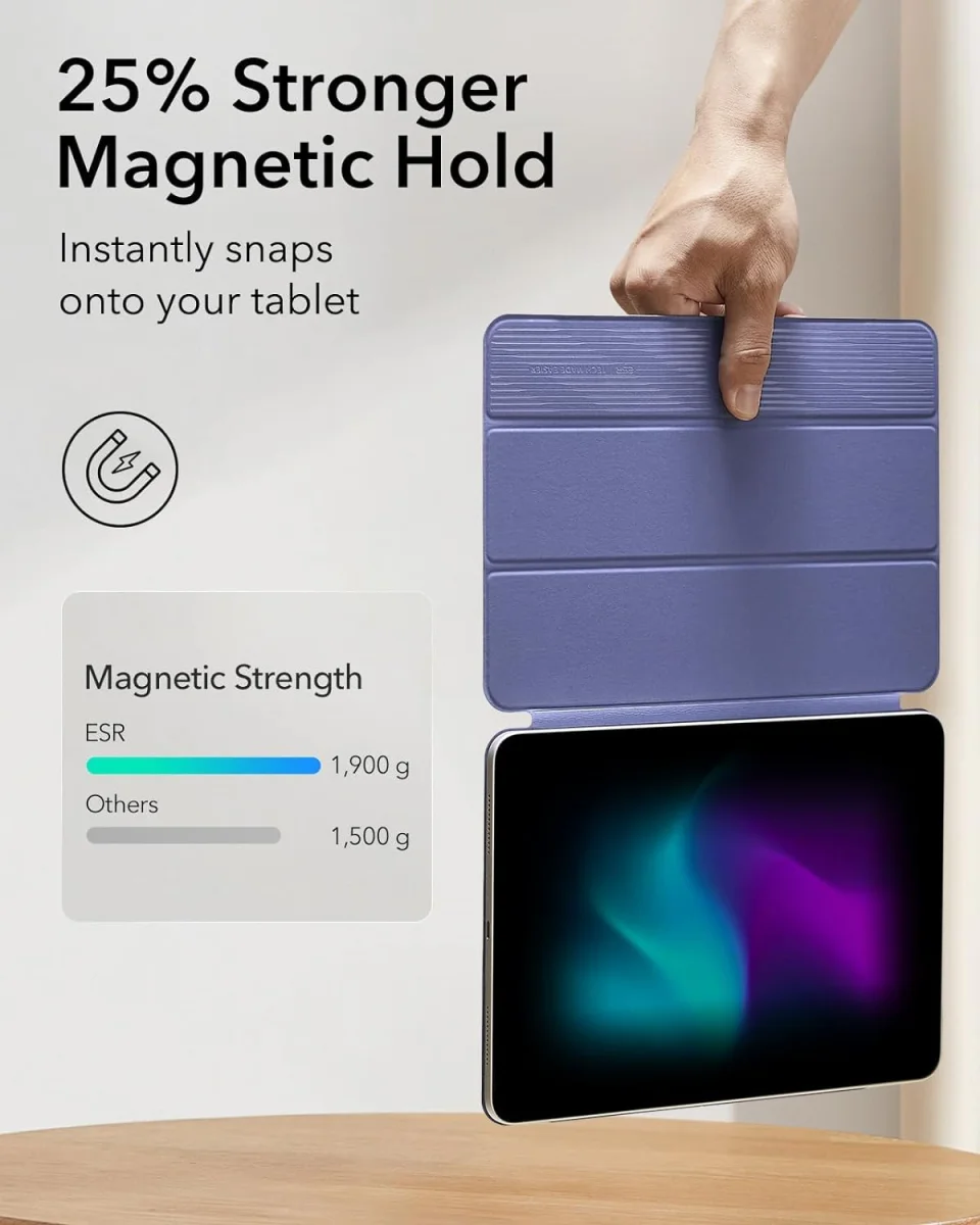 ESR Rebound Magnetic Apple iPad Pro 13 (2024) Hoes Book Case Paars afbeelding 3