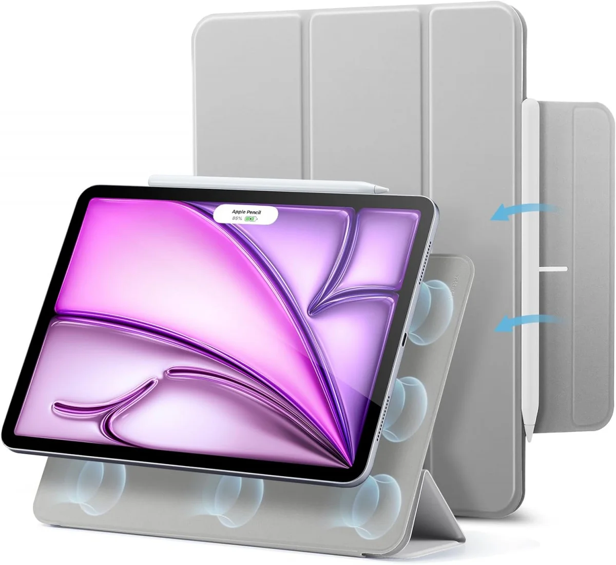 ESR Rebound Magnetic Apple iPad Air 13 (24/25) Hoes Book Case Grijs afbeelding 1