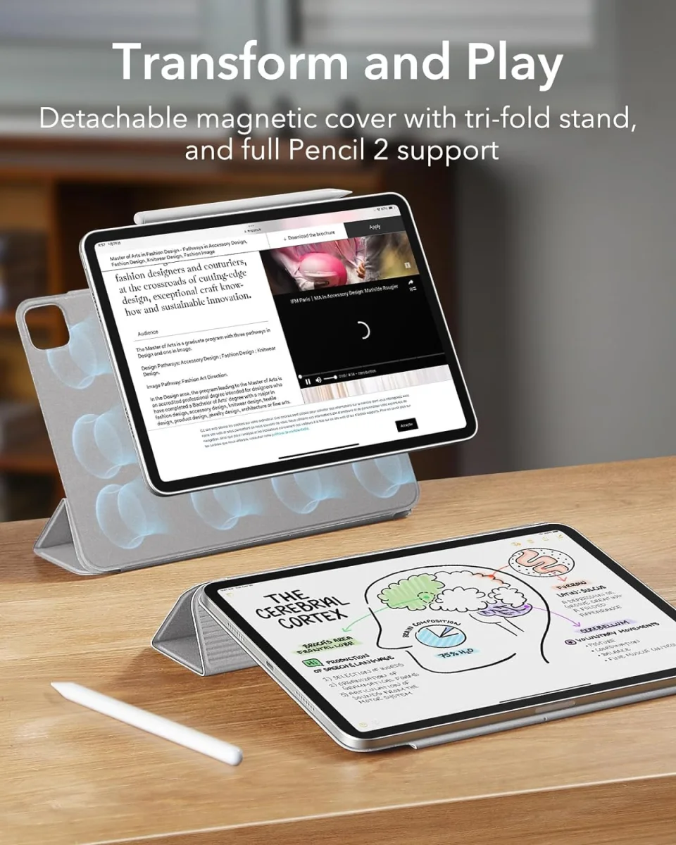 ESR Rebound Magnetic Apple iPad Air 13 (24/25) Hoes Book Case Grijs afbeelding 3