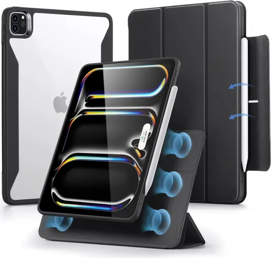 ESR Rebound Hybrid 360 Apple iPad Pro 13 (2024) Hoes Book Case Zwart afbeelding 1