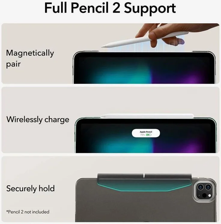 ESR Ascend Trifold Apple iPad Pro 13 (2024) Hoes Book Case met Sleep/Wake Zwart afbeelding 6