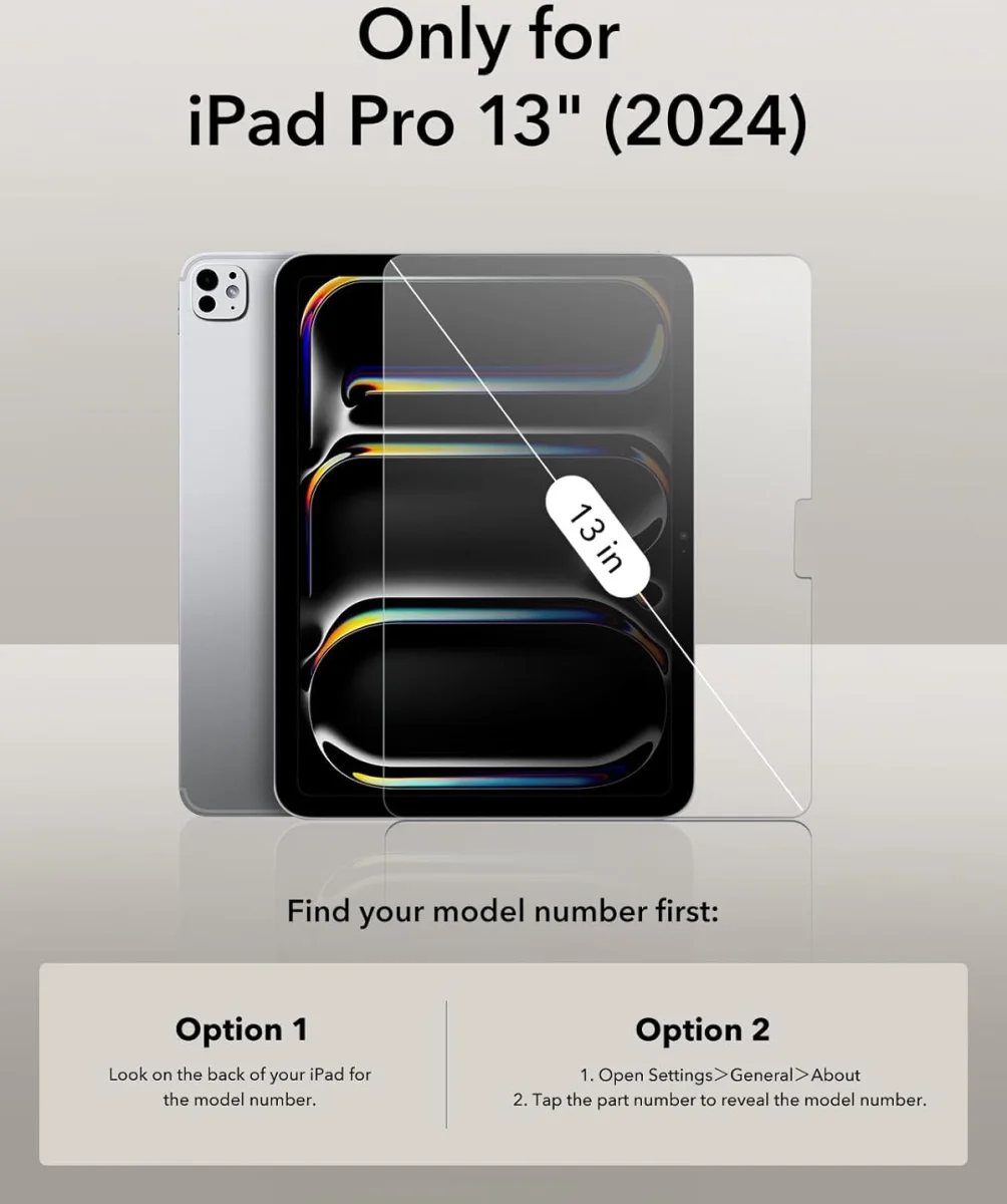 ESR Paper Feel Apple iPad Pro 13 (2024) Screen Protector Papier Gevoel 2-Pack afbeelding 2