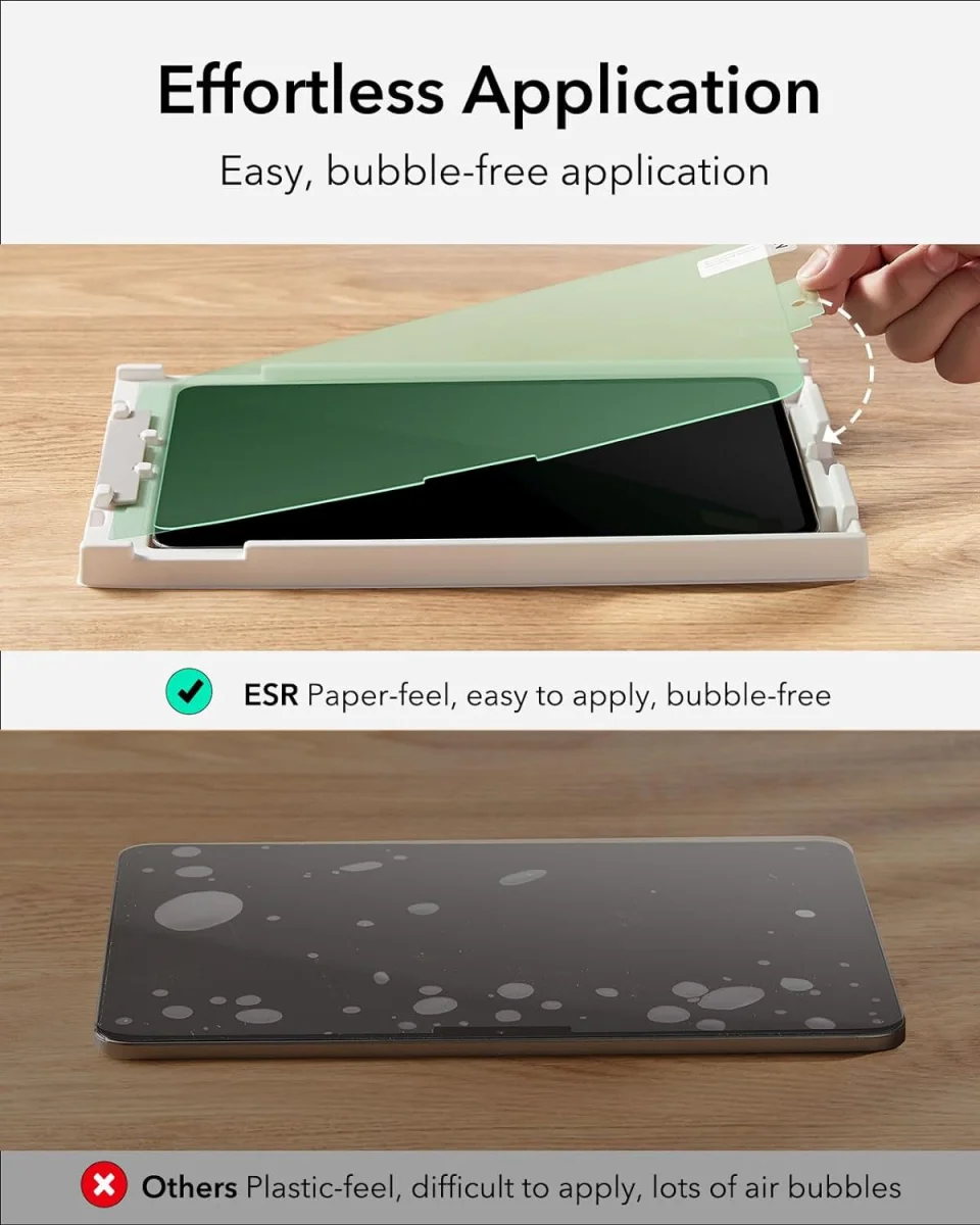 ESR Paper Feel Apple iPad Pro 13 (2024) Screen Protector Papier Gevoel 2-Pack afbeelding 3