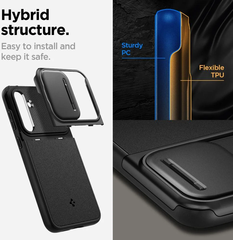 Spigen Optik Armor Samsung Galaxy S23 FE Hoesje Camera Slider Groen afbeelding 5