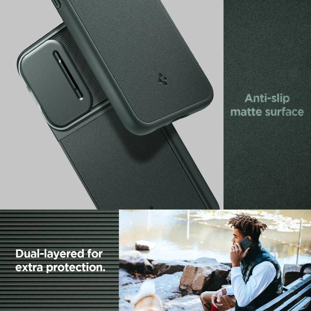 Spigen Optik Armor Samsung Galaxy S23 FE Hoesje Camera Slider Groen afbeelding 6