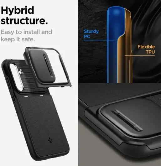 Spigen Optik Armor Samsung Galaxy S23 FE Hoesje Camera Slider Groen afbeelding 5