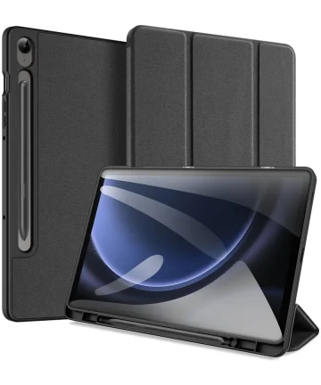 Dux Ducis Domo Samsung Galaxy Tab S9 FE Hoes Tri-Fold Book Case Zwart Hoesjes