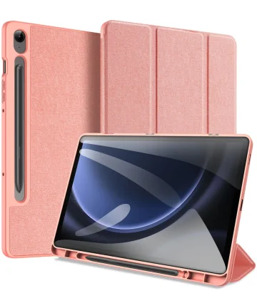 Dux Ducis Domo Samsung Galaxy Tab S9 FE Hoes Tri-Fold Book Case Roze Hoesjes