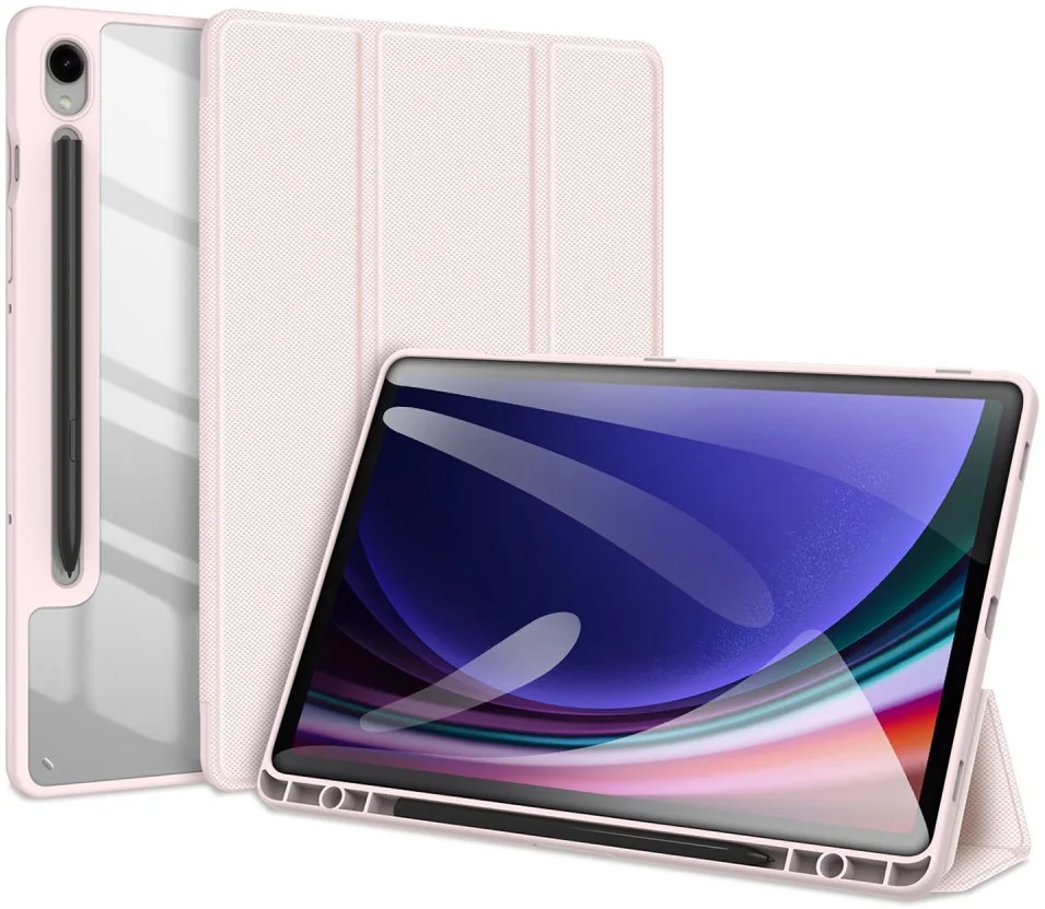 Dux Ducis Toby Samsung Galaxy Tab S9 FE Hoes Tri-Fold Book Case Roze afbeelding 1