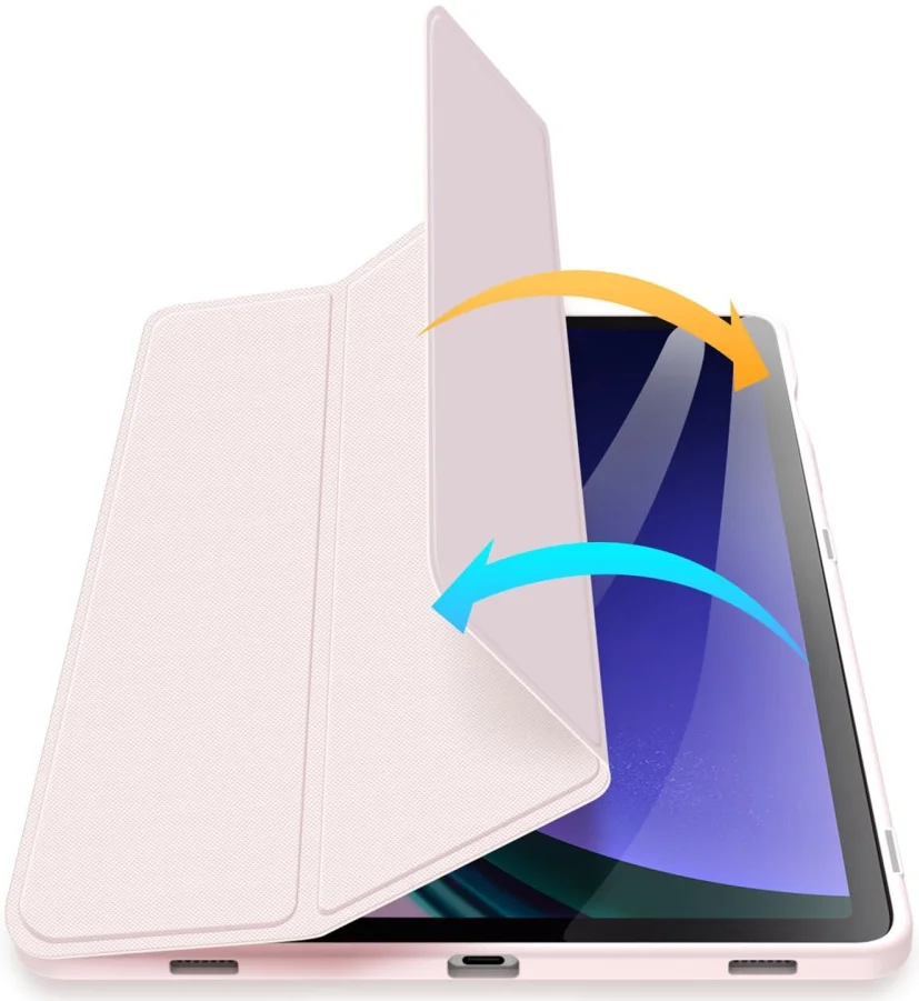 Dux Ducis Toby Samsung Galaxy Tab S9 FE Hoes Tri-Fold Book Case Roze afbeelding 3