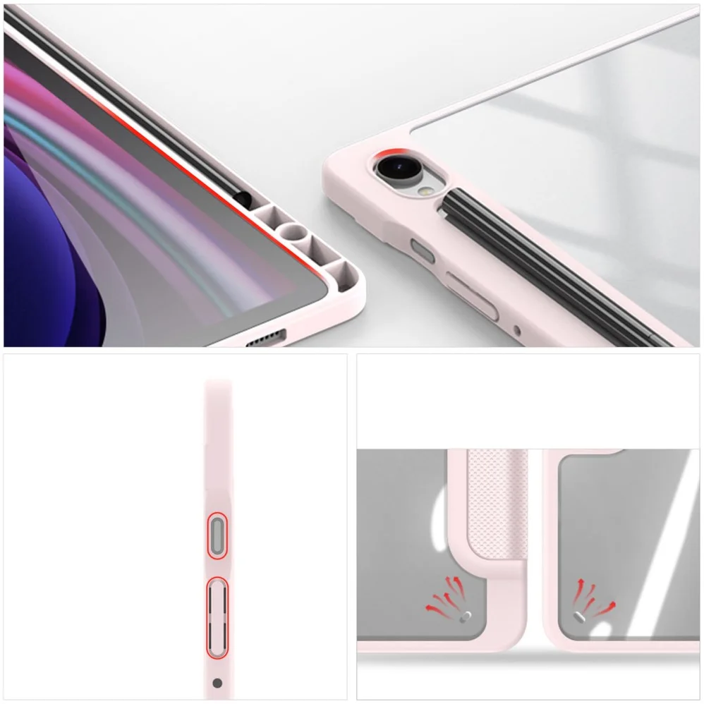 Dux Ducis Toby Samsung Galaxy Tab S9 FE Hoes Tri-Fold Book Case Roze afbeelding 6