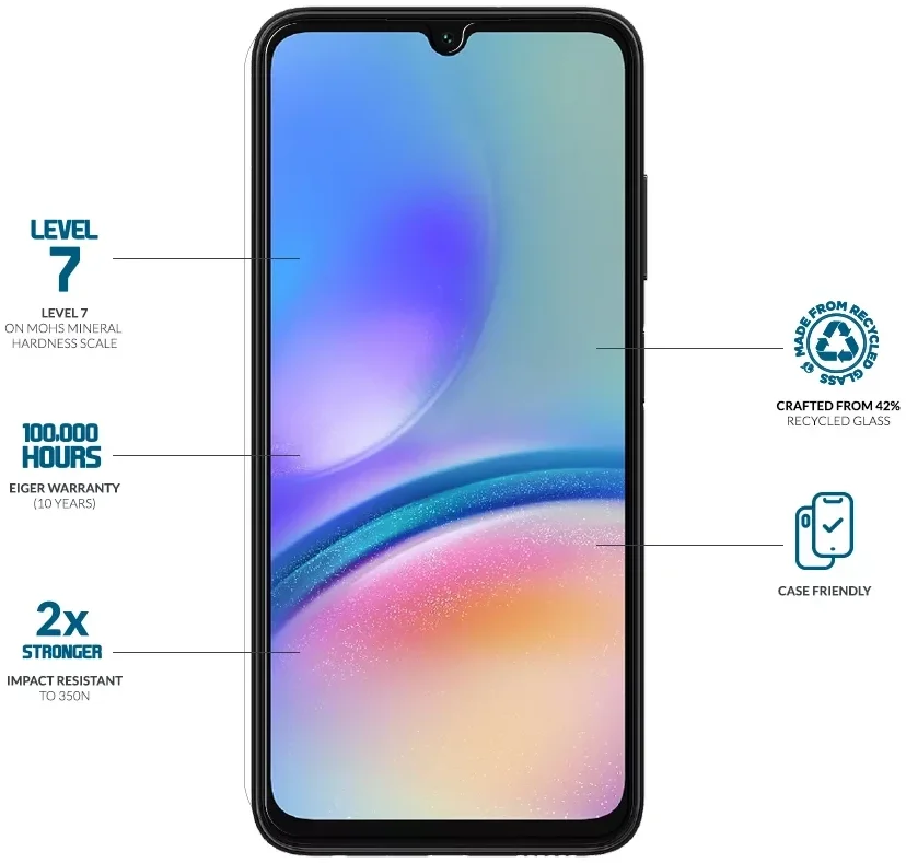 Eiger Mountain Glass Edge Samsung Galaxy A05 Screen Protector afbeelding 2