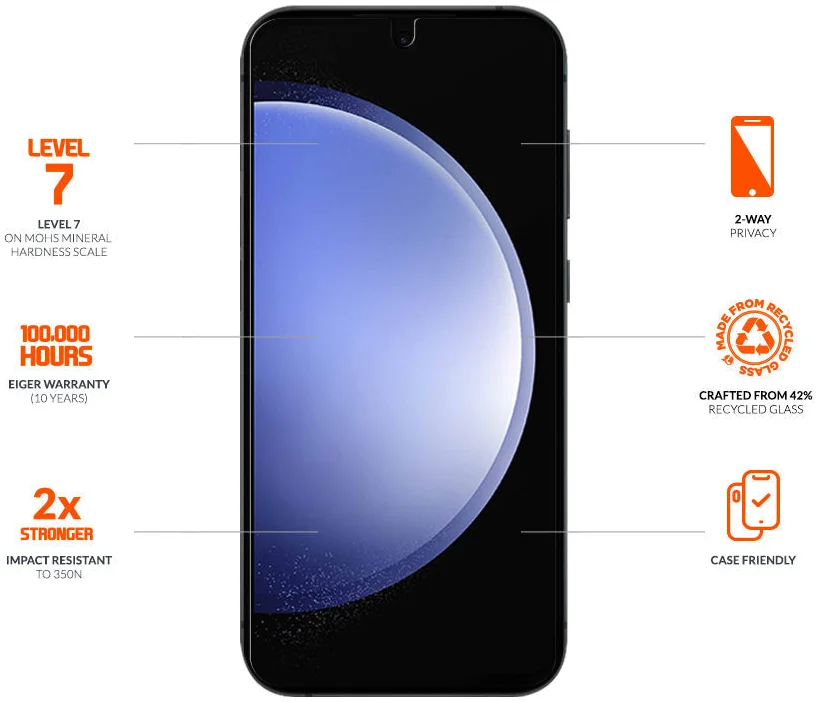 Eiger Mountain Privacy Samsung Galaxy S24 Screen Protector afbeelding 3