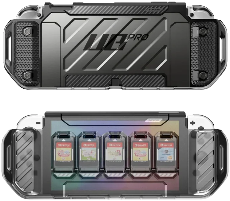 SUPCASE UB Pro Nintendo Switch OLED Hoesje Full Protect met Grip Zwart afbeelding 2