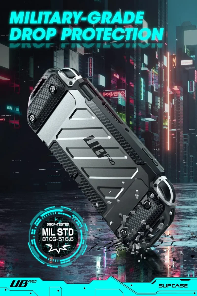 SUPCASE UB Pro Nintendo Switch OLED Hoesje Full Protect met Grip Zwart afbeelding 3