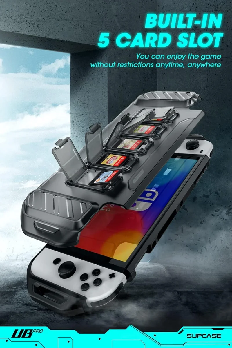 SUPCASE UB Pro Nintendo Switch OLED Hoesje Full Protect met Grip Zwart afbeelding 5