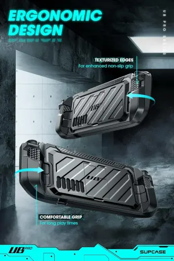 SUPCASE UB Pro Steam Deck Hoesje Full Protect met Grip en Stand Zwart afbeelding 5