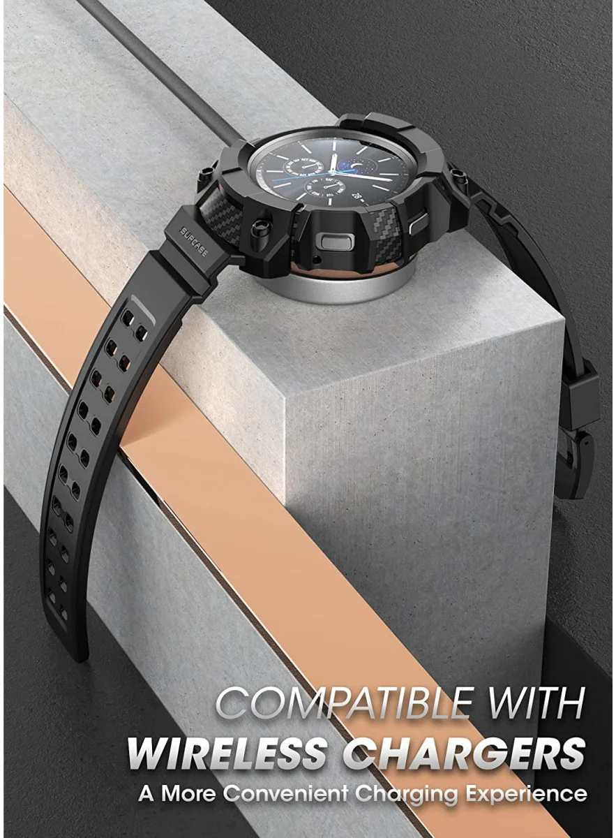 SUPCASE UB Pro - Samsung Galaxy Watch 4 46MM Hoesje - met Bandje - Zwart afbeelding 3