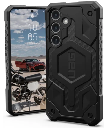 Urban Armor Gear Monarch Pro Samsung S24 Hoesje MagSafe Kevlar Carbon Hoesjes