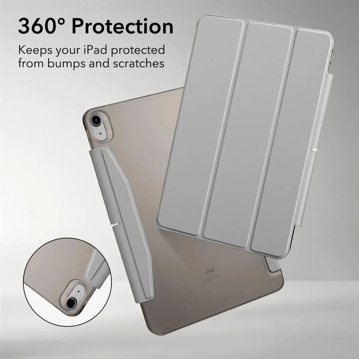 ESR Ascend iPad Air 11 (2024/2025)/Air 10.9 (2022/2020) Hoes Book Case Grijs afbeelding 4