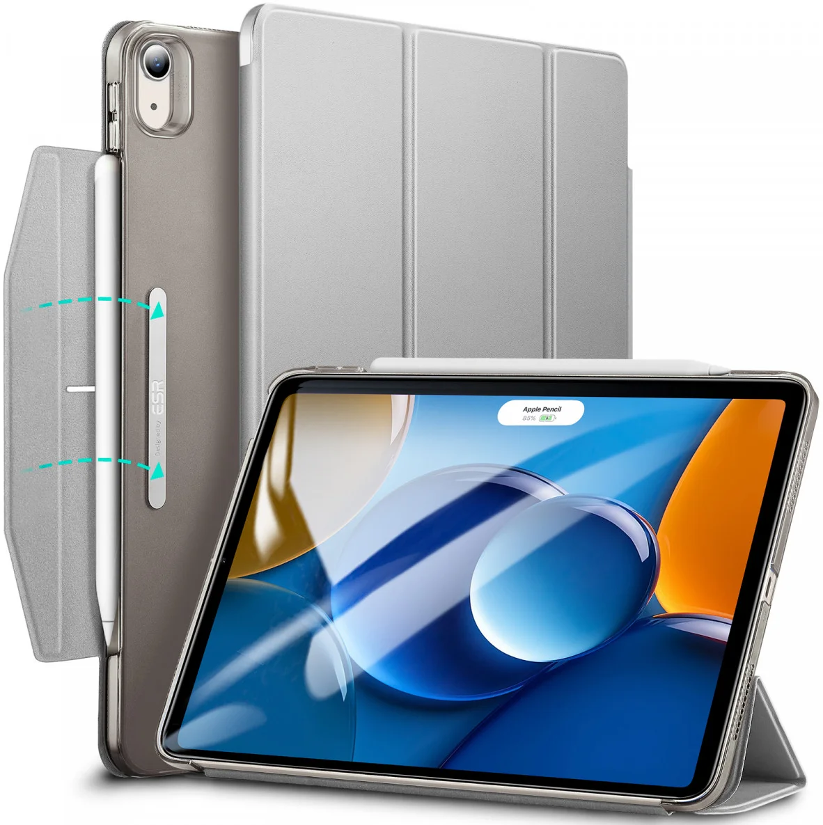 ESR Ascend iPad Air 11 (2024/2025)/Air 10.9 (2022/2020) Hoes Book Case Grijs afbeelding 1