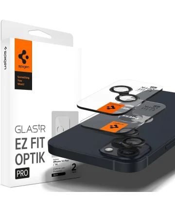Spigen Optik Apple iPhone 15 / 15 Plus Camera Protector Zwart 2-Pack Screen Protectors