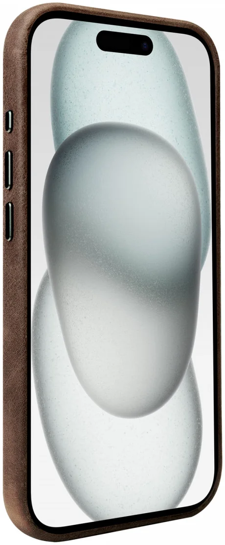 Rosso Elite iPhone 15 Hoesje Leer Back Cover MagSafe Bruin afbeelding 4