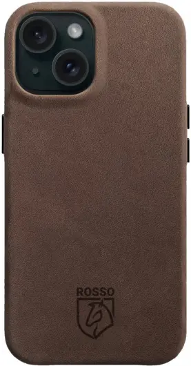 Rosso Elite iPhone 15 Hoesje Leer Back Cover MagSafe Bruin afbeelding 11