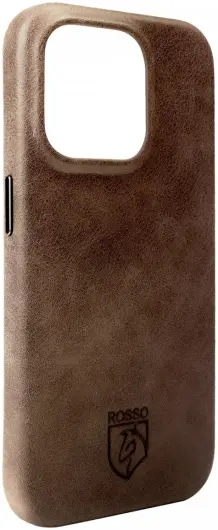 Rosso Elite iPhone 15 Hoesje Leer Back Cover MagSafe Bruin afbeelding 8
