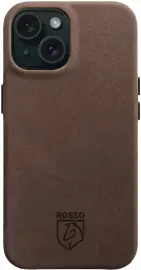 Rosso Elite iPhone 15 Hoesje Leer Back Cover MagSafe Bruin afbeelding
