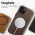 Rosso Elite iPhone 15 Hoesje Leer Back Cover MagSafe Bruin afbeelding 6