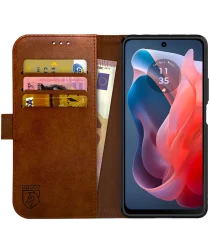 Rosso Element Motorola Moto G Play 2024 Hoesje Book Case Wallet Bruin