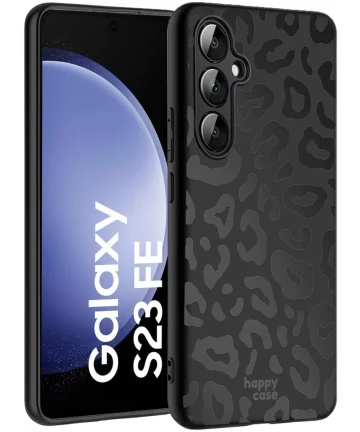 HappyCase Samsung Galaxy S23 FE Hoesje Flexibel TPU Luipaard Zwart Hoesjes