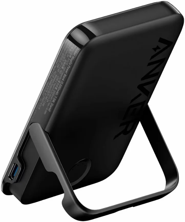 Anker 322 MagGo (7.5W) MagSafe Powerbank met Standaard 5.000 mAh Zwart afbeelding 6