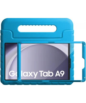 HappyCase Candy+ Samsung Tab A9 Kinder Hoes met Screenprotector Blauw Hoesjes