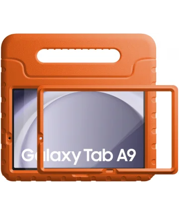 HappyCase Candy+ Samsung Tab A9 Kinder Hoes met Screenprotector Oranje Hoesjes