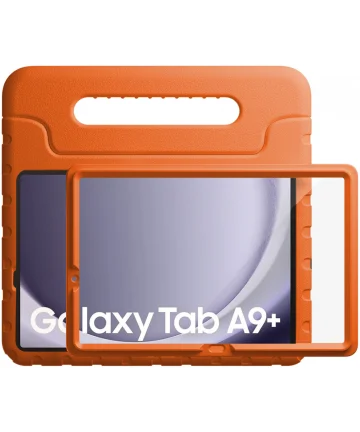 HappyCase Candy+ Samsung Tab A9 Plus Kinder Hoes met Screenprotector Oranje Hoesjes