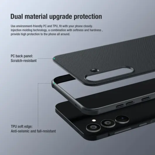 Nillkin Super Frosted Shield Samsung A55 Hoesje Back Cover Zwart afbeelding 3
